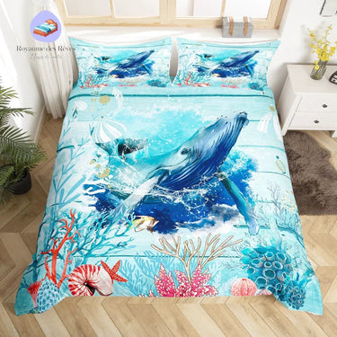 Housse de Couette Baleine Corail